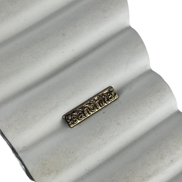 ANTHROPOLOGIE SANCHITA CRACKLE LEATHER BEADED FLORAL SLINGBACK PLATFORM SANDAL - Picture 12 of 13